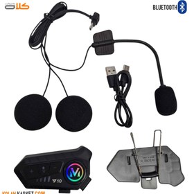 تصویر هدست بلوتوث کلاه کاسکت مدل Y10 دو نفره HELMET WIRELESS EARPHONE Y10 2X