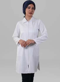تصویر روپوش زنانه مدل زیپ دار Womens White Lab Coat Zipper