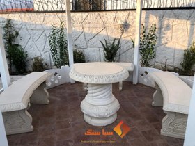 تصویر نیمکت طرح سنگ 