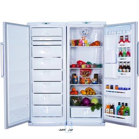 تصویر یخچال فریزر دوقلو پارس مدل 1700 اوان آبریزدار towin freezer & refrigaretor pars (1700 ) evan