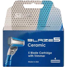 تصویر تیغ یدک اصلاح مردانه سیلور مدل Blaze5 بسته 4 عددی Silver Blaze5 Men Spares Razors 4Pcs