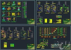 تصویر نقشه لوله کشی آب سرد و گرم و فاضلاب ساختمان ۵ طبقه 