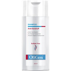 تصویر شامپو بدون سولفات مناسب موهای شوره دار و رنگ شده حجم 250 میل الی ژن Oligen Sulfate Free Anti danduruff Shampoo 250 ml