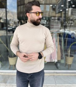 تصویر بافت یقه اسکی - سبز 