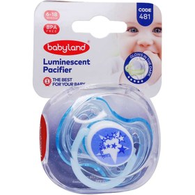 تصویر پستانک فندقی شب تاب بیبی لند مناسب نوزادان از بدو تولد تا 6 ماهگی کد 480 Baby Land Night time Hazelnut Pacifier 0-6 Months Code 480