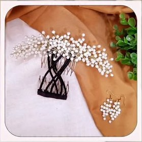 تصویر شونه شنیون جادویی با نمای ریسه ای مرواریدی و کش های محکم Shone shiniyon jadooie