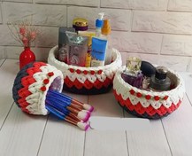 تصویر سبد نظم دهنده لوازم آرایش تریکو دایره ای مدل کجراه 