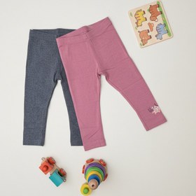 تصویر پک دوتایی شلوار راحتی لگ نوزادی بچگانه دخترانه لوپیلو نخ پنبه - ۶ تا ۱۲ ماه 