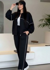 تصویر ست سویشرت و شلوار زنانه اویشو گرم بالا رنگ طوسی و مشکی 