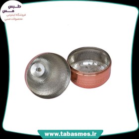 تصویر قندان مسی مدل گلابی چکشی 