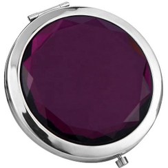 تصویر آینه آرایش کریستالی کامپکت رنگ بنفش 