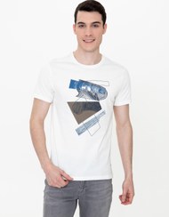 تصویر تی شرت مردانه آستین کوتاه یقه گرد مدل جذب بژ پیرکاردین 