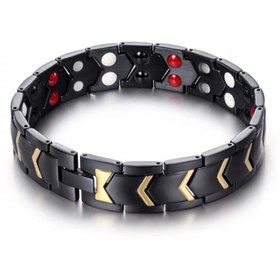 تصویر دستبند مغناطیسی تراپی چهار سنگ Rainso اورجینال Magnetic bracelet