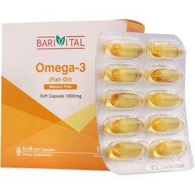 تصویر کپسول نرم امگا 3 بسته 30 عددی باریویتال Barivital Omega 3 30 Capsules