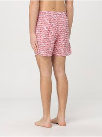 تصویر لباس شنا مردانه الاستیک با کمر بسته با طول کوتاه برند الگوی متنی قرمز سفید EM000583 AF12343-F5006 مایو طرح دار مردانه | امپوریو آرمانی Emporio Armani EM000583 AF12343 