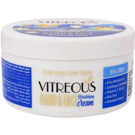 تصویر کرم مرطوب کننده دست و صورت حاوی 5% اوره ویتروس 200 میلی لیتر vitreous Moisturizing Cream 200ml