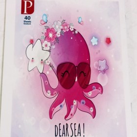 تصویر دفتر 40 برگ منگنه‌دار معمولی طرح دخترانه 