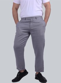 تصویر شلوار رسمی مردانه با برش مستقیم از کتان در رنگ خاکستری روشن برند selected Men's Formal Straight Linen Pants in Light Grey