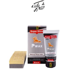 تصویر واکس چرم پی واکس مشکی – براق‌کننده قوی و محافظ کفش 