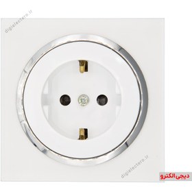 تصویر پریز ارت دلند مدل آوا پلکسی سفید زه طلایی Deland switches and sockets Ava White Gold Plexi