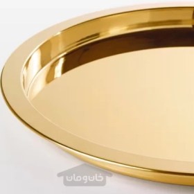 تصویر سینی سرو فلزی ایکیا رنگ طلایی مدل IKEA GLATTI IKEA GLATTIS Tray brass colour 38 cm