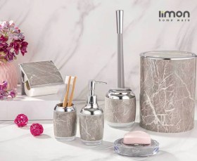 تصویر ست سرویس بهداشتی لیمون مدل رمانتیک ۶ تکه ماربل 