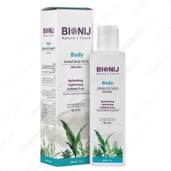 تصویر شامپو گیاهی مخصوص پوست بدن چرب بیونیج 250 میل Bionij Herbal Body Wash For Oily Body Skin