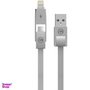 تصویر کابل تبدیل USB به لایتنینگ و MicroUSB دبلیو کی مدل YIRI WDC-014 به طول 1 متر 