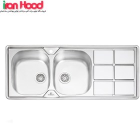 تصویر سینک توکار پرنیان استیل مدل PS 1224 Built-in Parnian Steel sink