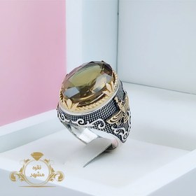 تصویر انگشتر فروهر نقره مردانه الکساندریت Men's green agate ring