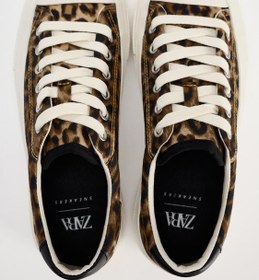 تصویر کتونی زنانه زارا ANIMAL PRINT TRAINERS 