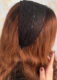 تصویر تل مو گل نیلوفر رنگ مشکی 