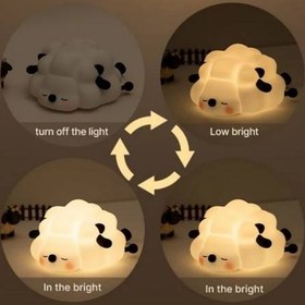 تصویر چراغ خواب سیلیکونی طرح گوسفند Sleeping Sheep Silicone Lamp