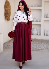 تصویر ست شومیز و دامن قلب یلدا سایز ۱ و ۲ زنانه 