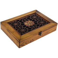 تصویر گز کرمانی لقمه ۳۸ درصد پسته ۴۰۰ گرمی جعبه چوبی 