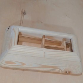 تصویر جعبه چوبی تی بگ مدل منحنی سایز کوچک - آلبالویی ا Tea bag wooden box Curve model Tea bag wooden box Curve model