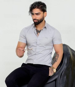 تصویر پیراهن آستین کوتاه مردانه - M / سفید شیری ا Pirahan Pirahan