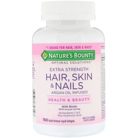 تصویر کپسول تقویت کننده مو، پوست و ناخن اوپتیمال سلوشن نیچرز بونتی Nature's Bounty Optimal Solutions Extra Strength Hair, Skin & Nails code N-1 