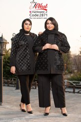 تصویر مانتو مازراتی خرج کار یقه گرد 146 