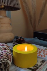 تصویر پک ۳تایی جا شمعی سنگ مصنوعی مدل فانوسی - ابی 