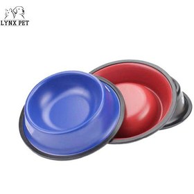 تصویر ظرف غذای سگ و گربه فلزی – Stainles Steel Colored Bowls for Dogs & Cats - XL (قطر 32 سانت) 