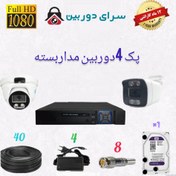 تصویر پک چهار دوربین مداربسته هیکارو مدل as-04 اقتصادی A pack of four Hikaru CCTV cameras, model AS-04, economical