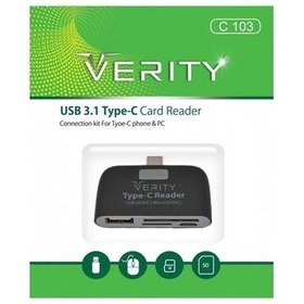 تصویر رم ریدر USB 3.1 برند VERITY مدل C103 نوع Type-C 