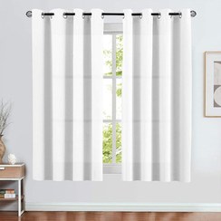 تصویر پرده پانچی حریر 140 × 230 سانتی‌متر دو پانل 