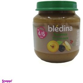 تصویر پوره میوه بلدین (Bledine) با طعم سیب و آلو +4 وزن 125 گرم 