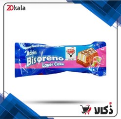 تصویر کیک لایه ای اسفنجی کرمدار روکش کاکائویی بیس اورنو آدرین با طعم توت فرنگی - وزن 50 گرم بسته 24 عددی 