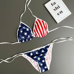 تصویر ست سوتین و شورت گره ای تک رنگ فریسایز 