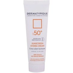 تصویر کرم ضدآفتاب بی‌رنگ درماتیپیک با +SPF50 مدل هیدرا مناسب پوست های نرمال تا خشک حجم 50 میل 