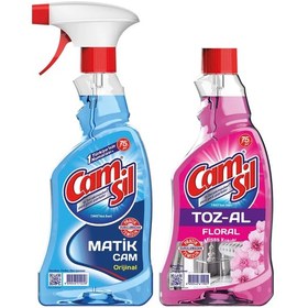 تصویر کمسیل پاک‌کننده شیشه و سطوح 500 میلی‌لیتر ۲ عددی Camsil Glass and Surface Cleaner Floral 500 ml