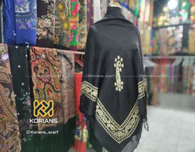 تصویر روسری ترکمن (یالق) مدل ترمه نواری (نوار لیمویی) 